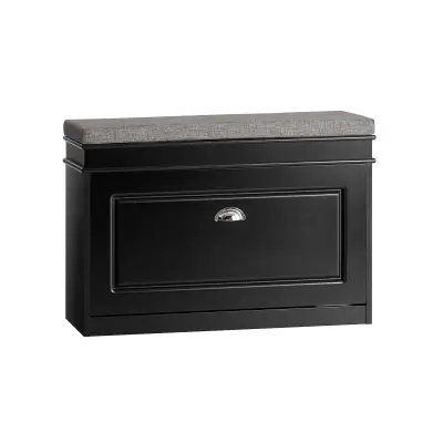 Ormarić za Cipele s Preklopnim Sjedalom, Crni, 75x24x51cm, FSR82-L-SCH