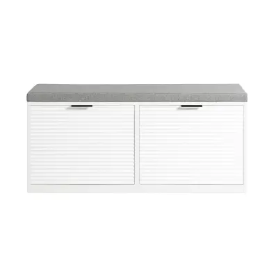 SoBuy hallway bench shoe rack with seat in color white in scandinavian style