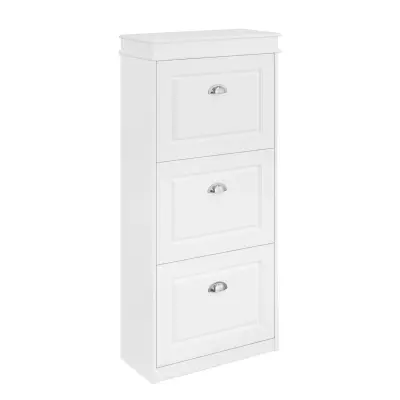 SoBuy hallway narrow shoe cabinet in color white in scandinavian style