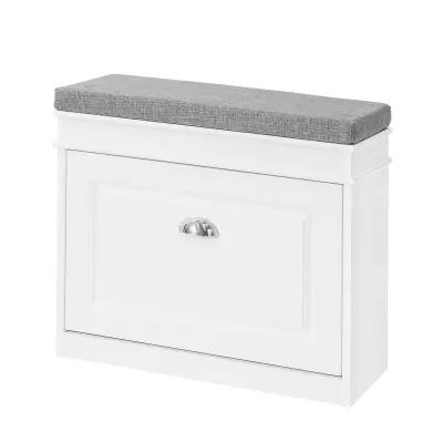 SoBuy hallway narrow bench shoe rack with seat in color white in scandinavian style