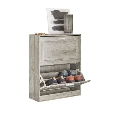 SoBuy hallway shoe cabinet in maple wood pattern in rustic style