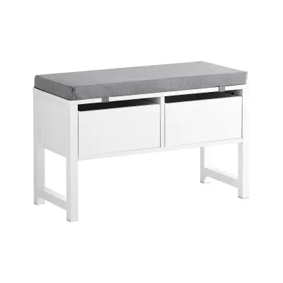 SoBuy hallway bench shoe rack with seat in color white in minimalism style