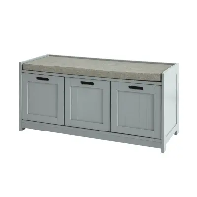 SoBuy hallway bench shoe rack with seat in color grey in scandinavian style