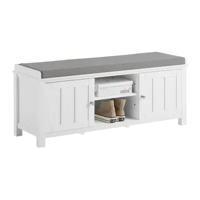 SoBuy hallway bench shoe rack with seat in color white in minimalism style