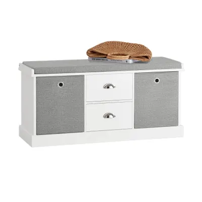 SoBuy hallway bench shoe rack with seat in color grey in scandinavian style