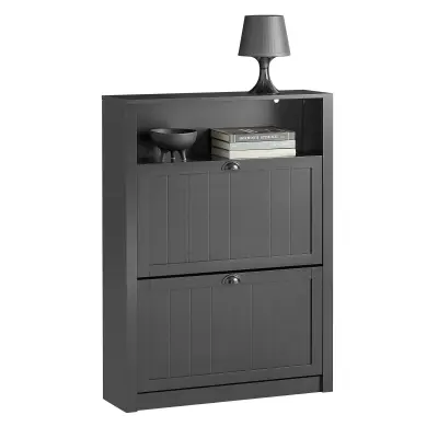 SoBuy hallway shoe cabinet in color black in scandinavian style