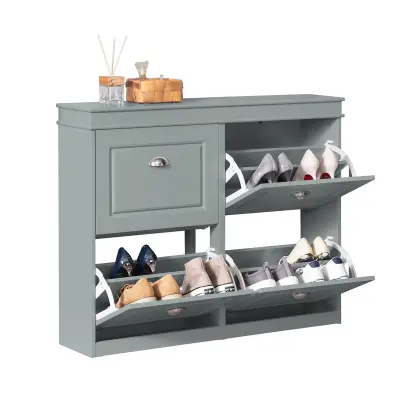 Ormarić za cipele s 4 poklopca Svijetlo siva 105x24x82cm FSR79-HG