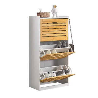 SoBuy hallway shoe cabinet in color white in farmhouse style
