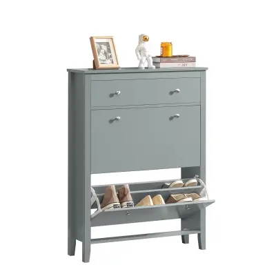 SoBuy hallway bench shoe rack with seat in color grey in scandinavian style
