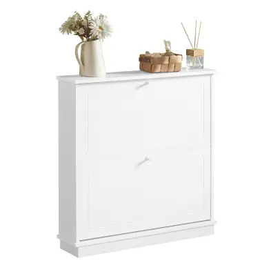 SoBuy hallway narrow shoe cabinet in color white in minimalism style