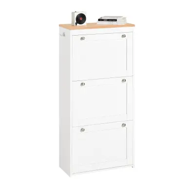SoBuy hallway shoe cabinet in color white in farmhouse style