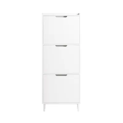SoBuy hallway narrow shoe cabinet in color white in scandinavian style