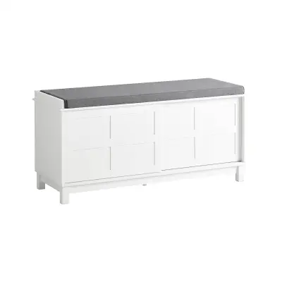 SoBuy hallway bench shoe rack with seat in color white in scandinavian style