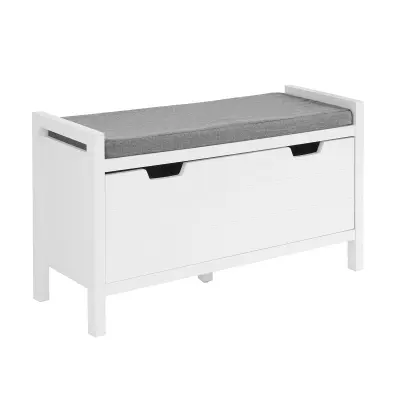 SoBuy hallway bench shoe rack with seat in color white in minimalism style