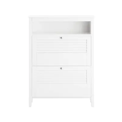 SoBuy hallway narrow shoe cabinet in color white in scandinavian style