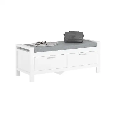 SoBuy hallway bench shoe rack with seat in color white in scandinavian style