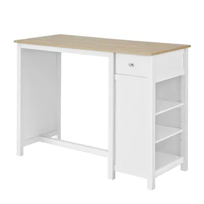SoBuy set of bar table with 2 stools  in color white in farmhouse style