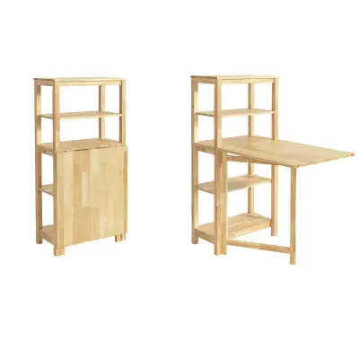 SoBuy folding dining table in wood color in farmhouse style