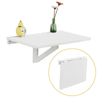 SoBuy wall-mounted folding table in color white in scandinavian style