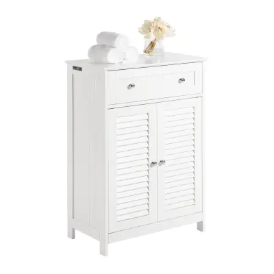 SoBuy bathroom storage cabinet in color white in scandinavian style