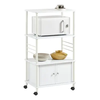 SoBuy storage cabinet on wheels in color white in minimalism style