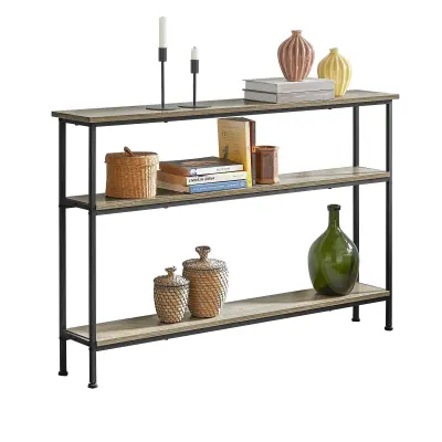 SoBuy metal hallway console table in color brown in industrial style