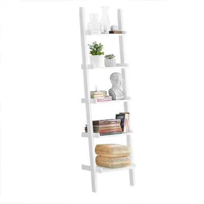 SoBuy bookcase ladder shelf in color white in scandinavian style
