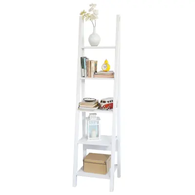 SoBuy bookcase ladder shelf in color white in scandinavian style