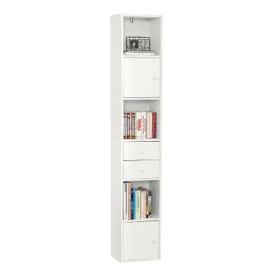 SoBuy bookcase tall cabinet in color white in scandinavian style