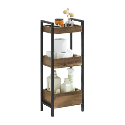 SoBuy small storage shelf  in color brown in industrial style