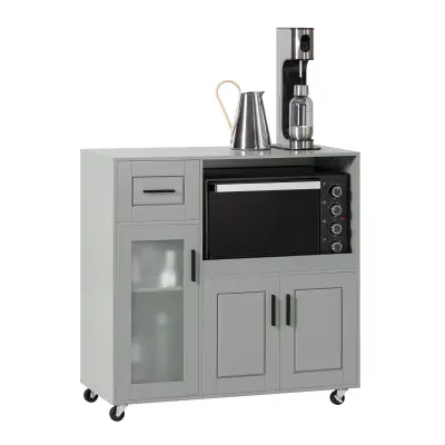 SoBuy kitchen cabinet on wheels  in color grey in scandinavian style