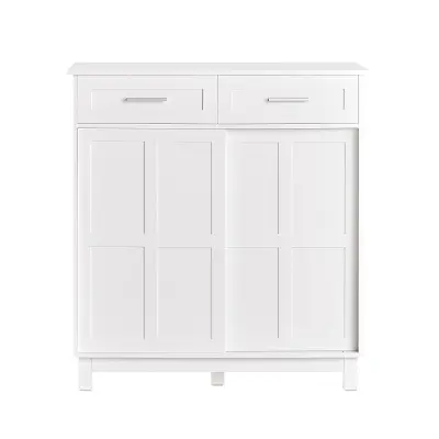 SoBuy storage cabinet with 2 doors and 2 drawers in color white in scandinavian style