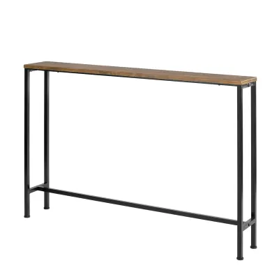 SoBuy metal hallway console table in wood color in industrial style