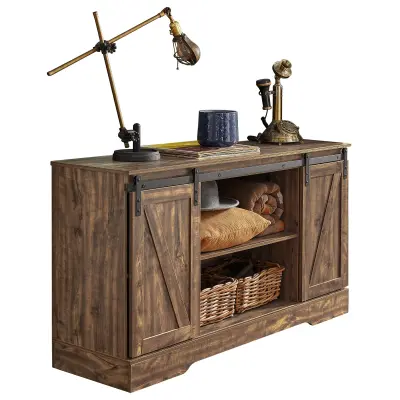 SoBuy storage cabinet sideboard with sliding door in wood color in rustic style