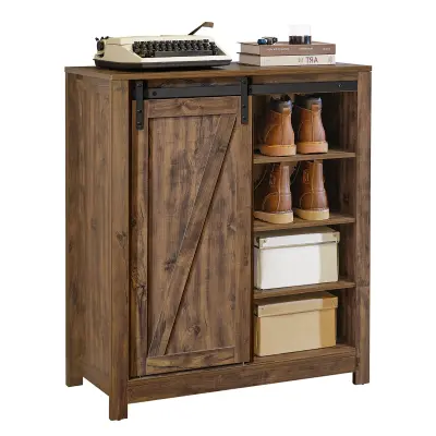 SoBuy storage cabinet sideboard with sliding door in wood color in rustic style
