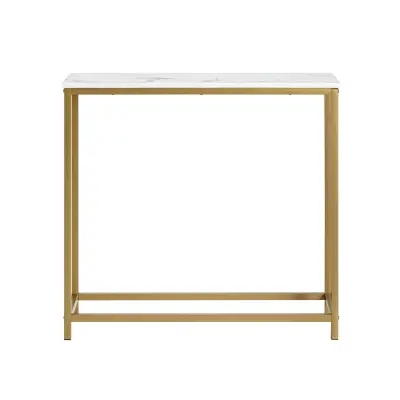 SoBuy metal hallway console table in color white in industrial style