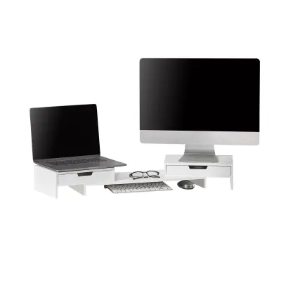 SoBuy monitor stand desk organizer in color white in scandinavian style