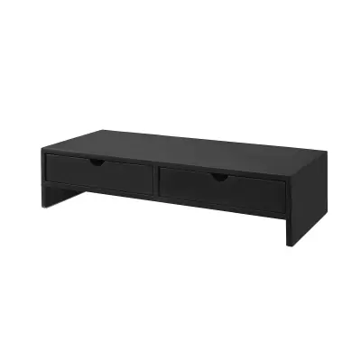 SoBuy monitor stand desk organizer with 2 drawers in color black in scandinavian style