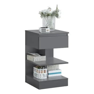 SoBuy bedside table nightstand with drawer in color grey in minimalism style