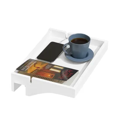 SoBuy clip-on bedside table nightstand in color white in minimalism style