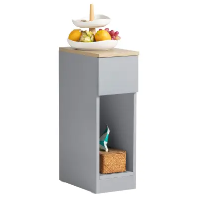SoBuy narrow bedside table nightstand in color grey in minimalism style