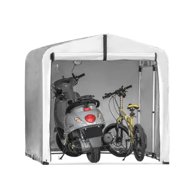 SoBuy bicycle tent bicycle storage shed in color silver in minimalism style