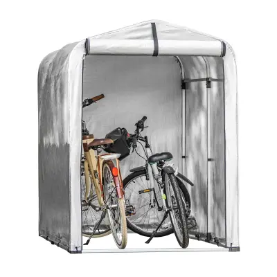 SoBuy bicycle tent bicycle storage shed in color silver in minimalism style