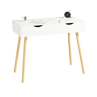 SoBuy home office computer desk in color white in scandinavian style
