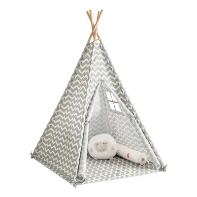 SoBuy kids play tent with floor mat  in color grey in scandinavian style