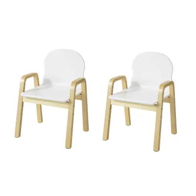 SoBuy set of 2 children chairs in color white in scandinavian style