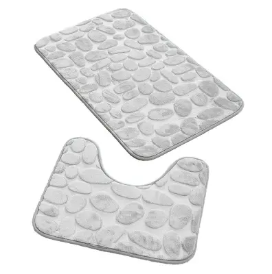 Set od dva univerzalna kupaonska tepiha grey stones