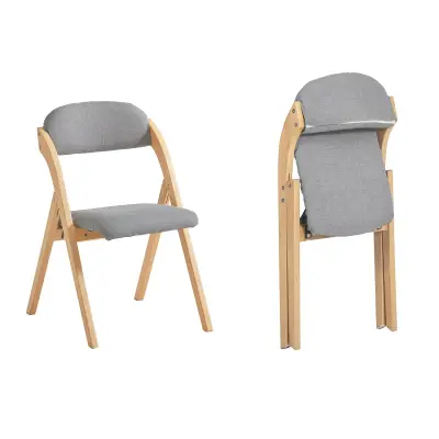 SoBuy wooden folding chair in color grey in scandinavian style