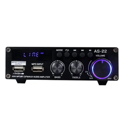 Blitzwolf AS-22 audio pojačalo, 45 W, Bluetooth 5.0, USB + daljinski upravljač (crno)