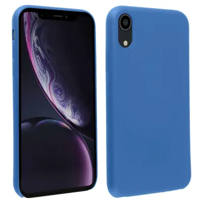 Maska iPhone XR polutvrdi silikon mat Soft-touch tamnoplava